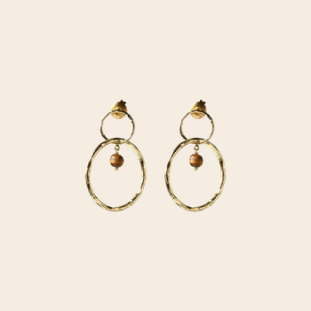 A Beautiful Story earrings 'Devine' - tiger eye