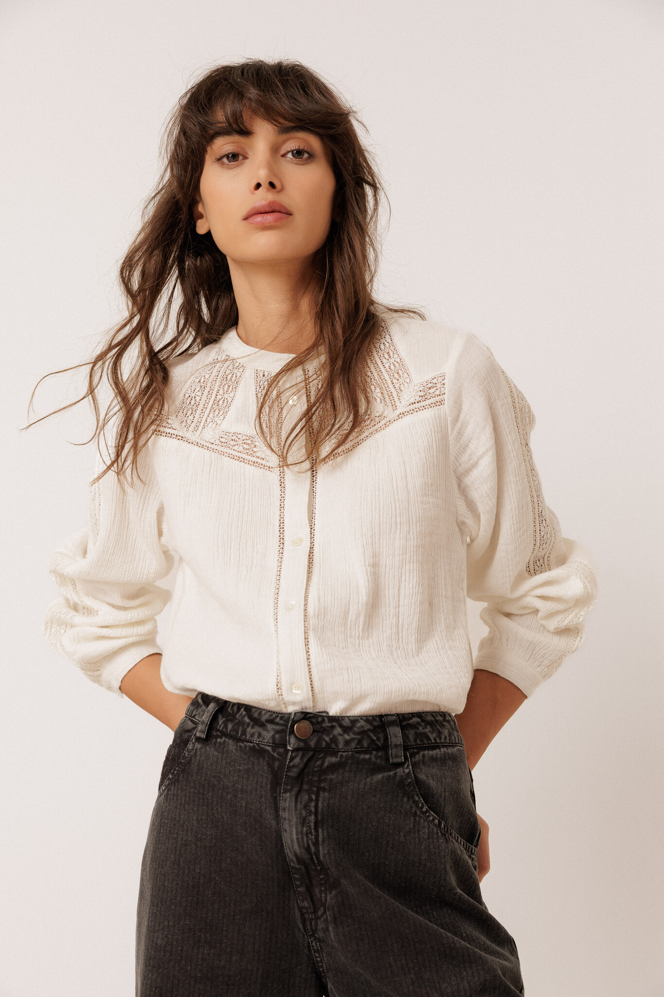 Indi & Cold blouse 'Mette' katoen - crudo