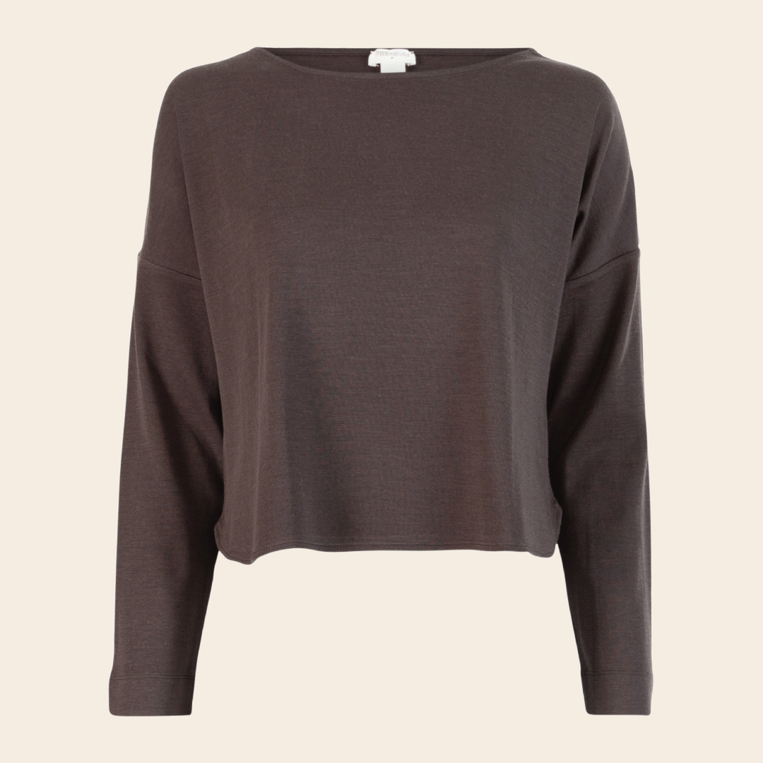 Minimalisma shirt 'Vega' merinowol - chocolate
