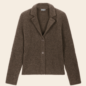 No Man's land blazer- style cardigan  superkid mohair - dark mink