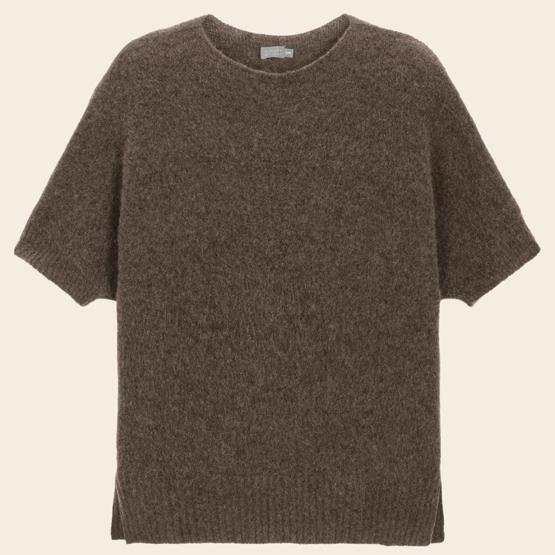 No Man's land korte mouwen trui kidmohair - dark mink