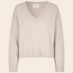 Six Ames v-neck sweater 'Paige' raccoon - oatmeal