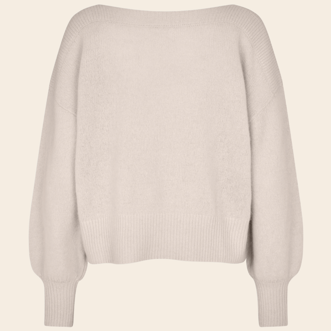 Six Ames sweater 'Malou' raccoon - oatmeal