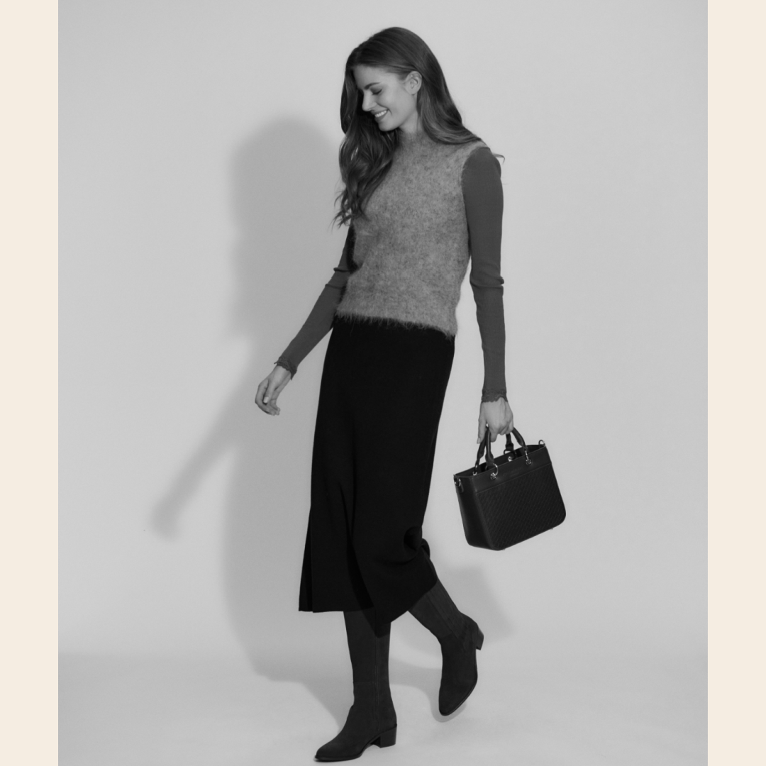 Rosemunde midi skirt 'Cody' merino wool – mole