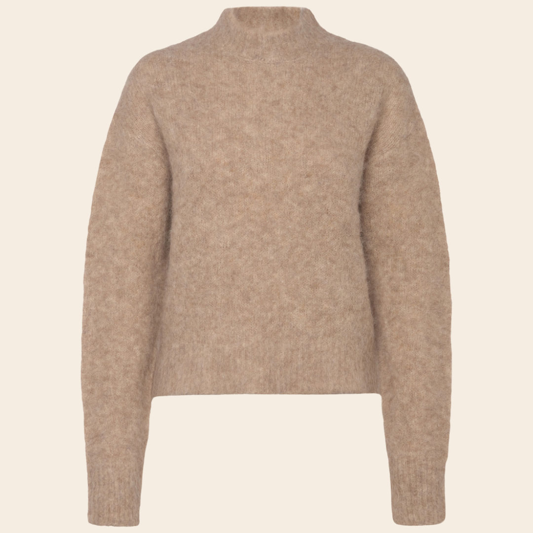 Rosemunde trui 'Furry' alpaca - oat
