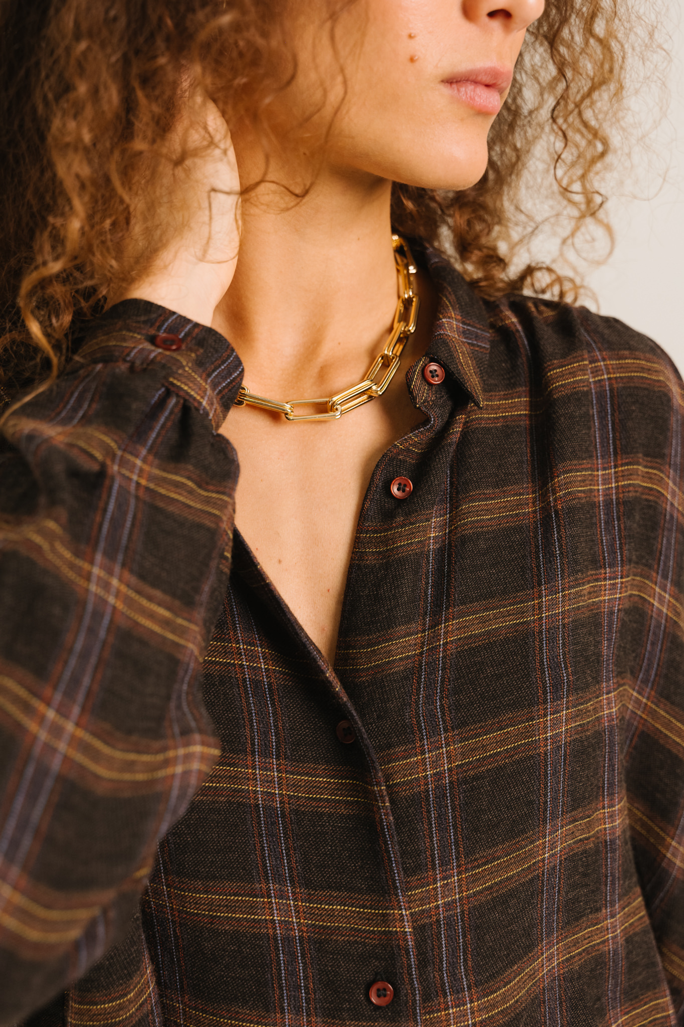SacreCoeur chemise 'Ali' viscose / wol- cusco ruit
