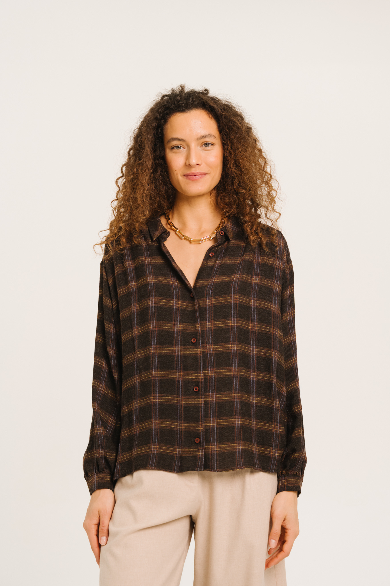 SacreCoeur chemise 'Ali' viscose / wol- cusco ruit