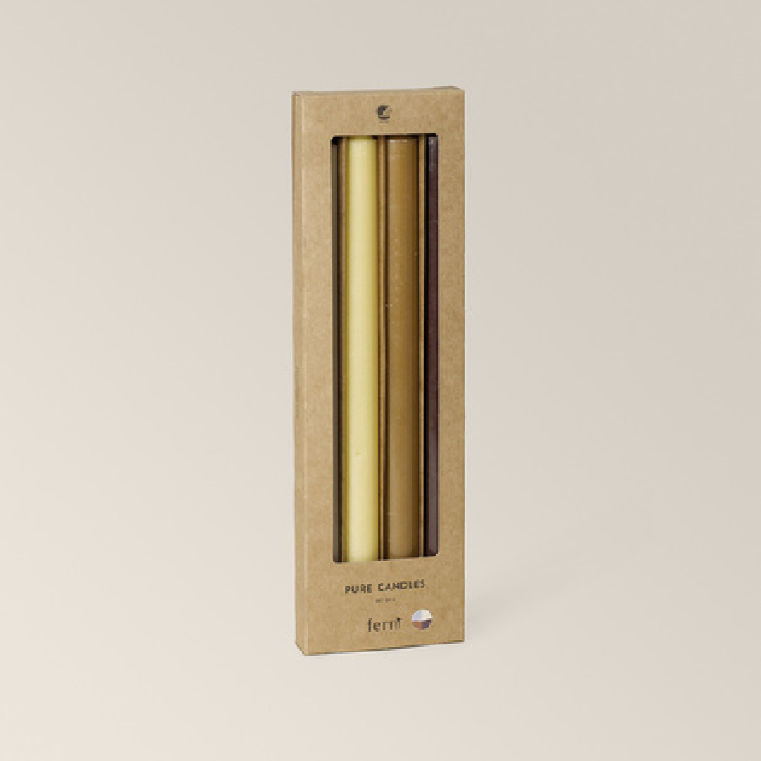 Ferm Living set/4 kaarsen 'Pure' - stearin