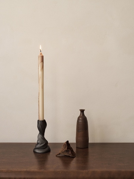 Ferm Living set/2 candles 'Dryp' - stearin