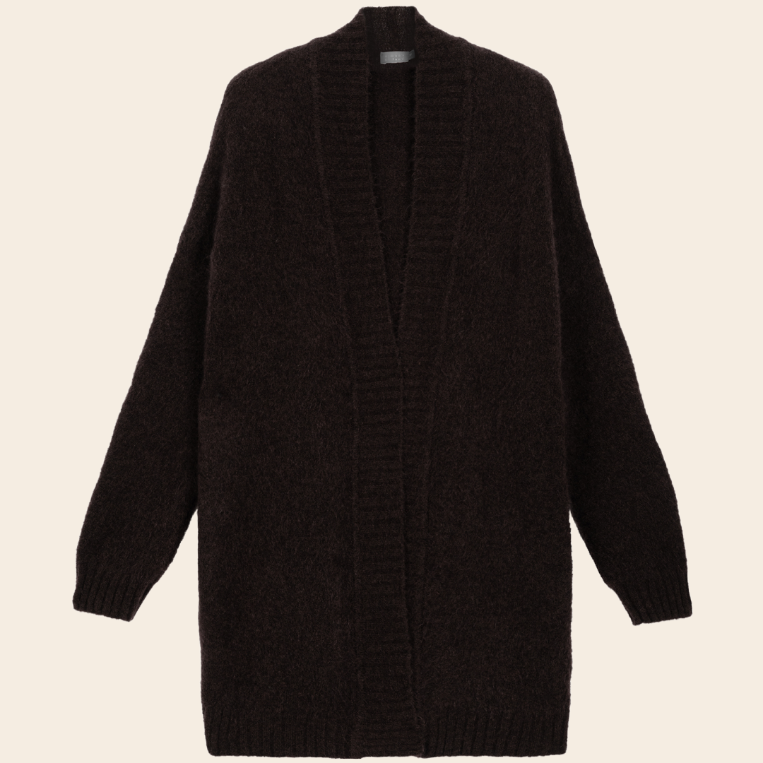 No Man's land lang vest superkid mohair - espresso