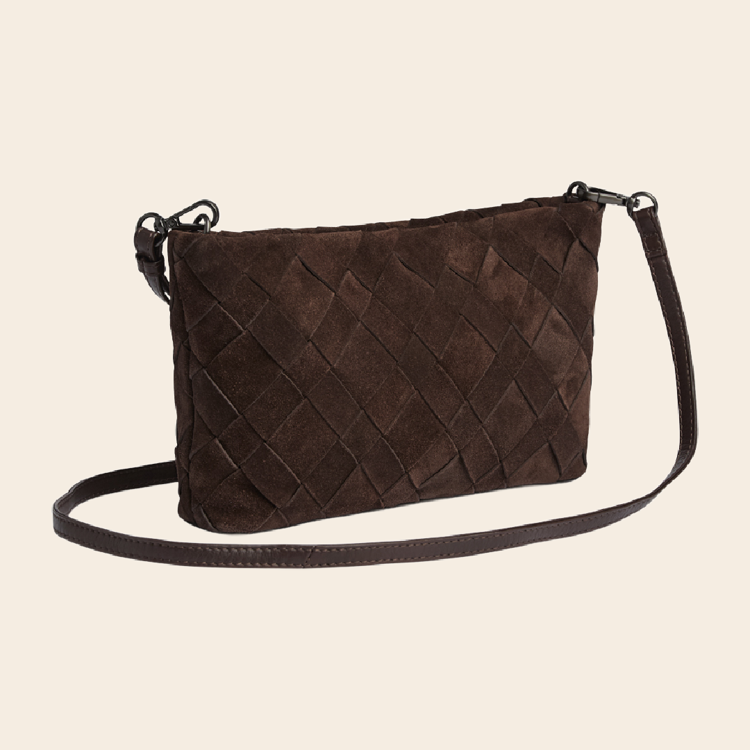 Markberg crossbody 'Celin' suede - dark brown