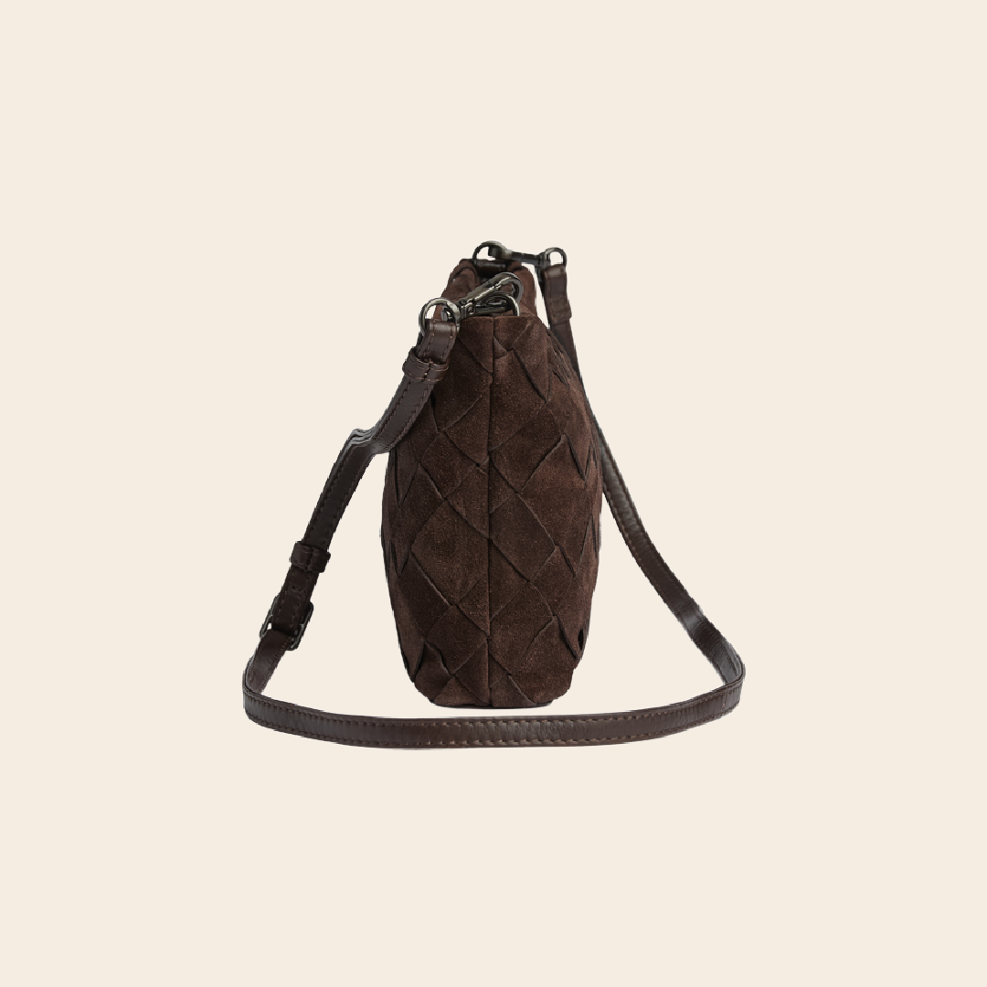 Markberg crossbody 'Celin' suede - dark brown