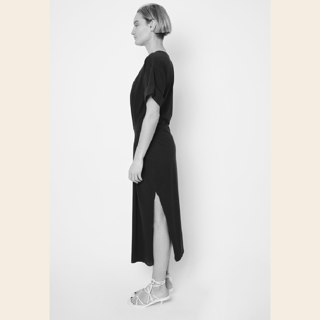 RE/BORN jurk 'Noëlle katoen - zwart