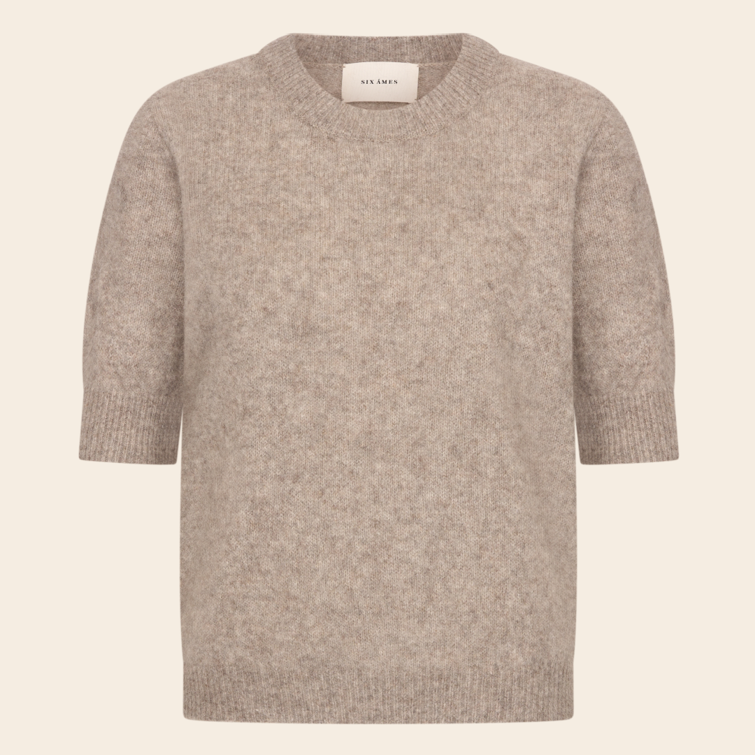 Six Ames trui 'Rocca' raccoon - warm grey beige
