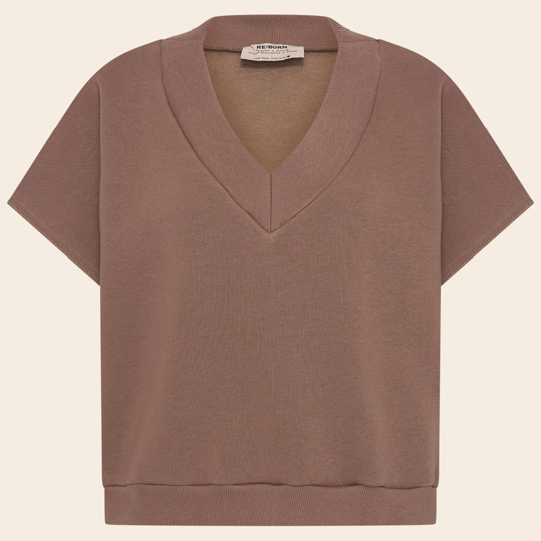 RE/BORN short -sleeve sweater 'Barcelona' katoen