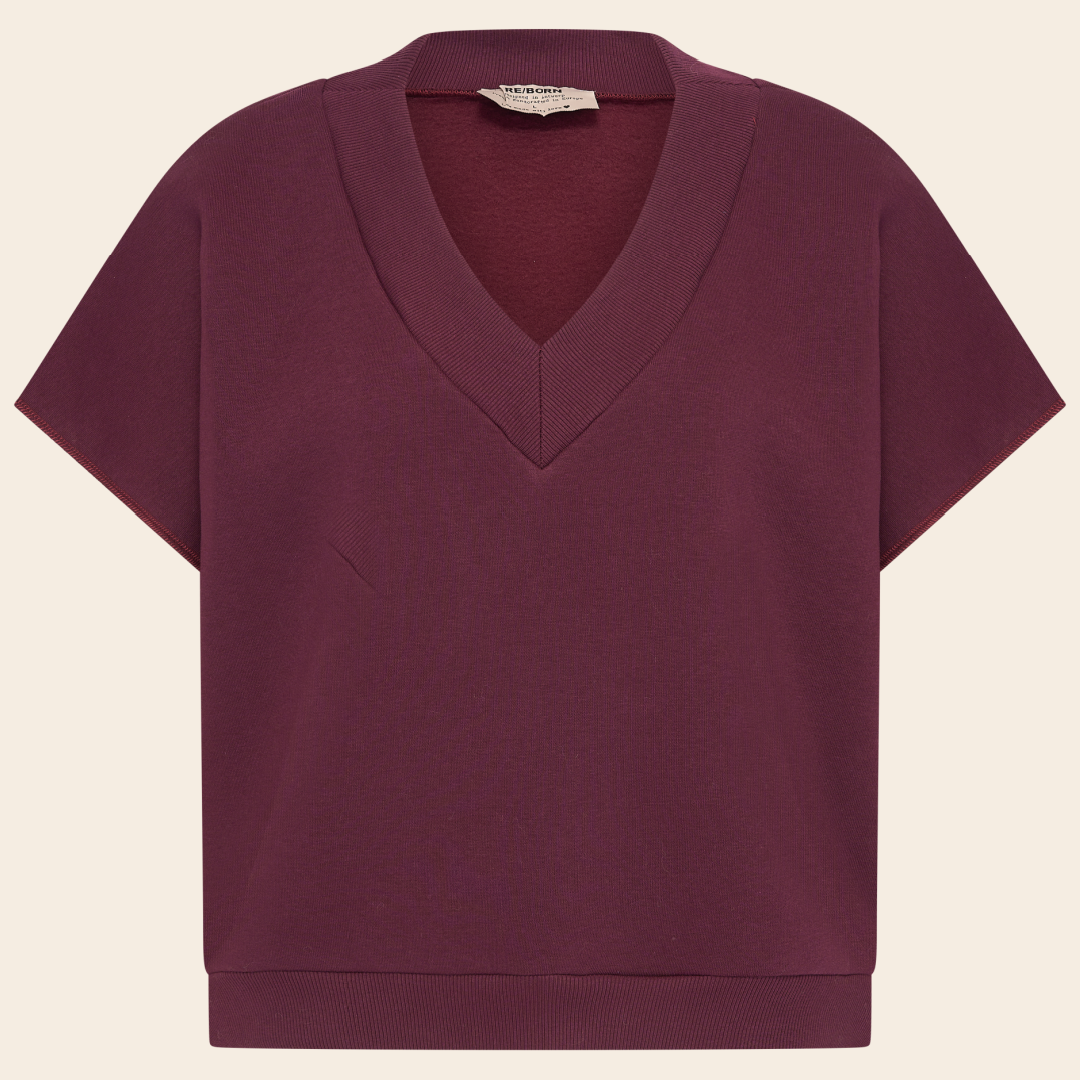 RE/BORN short -sleeve sweater 'Barcelona' katoen