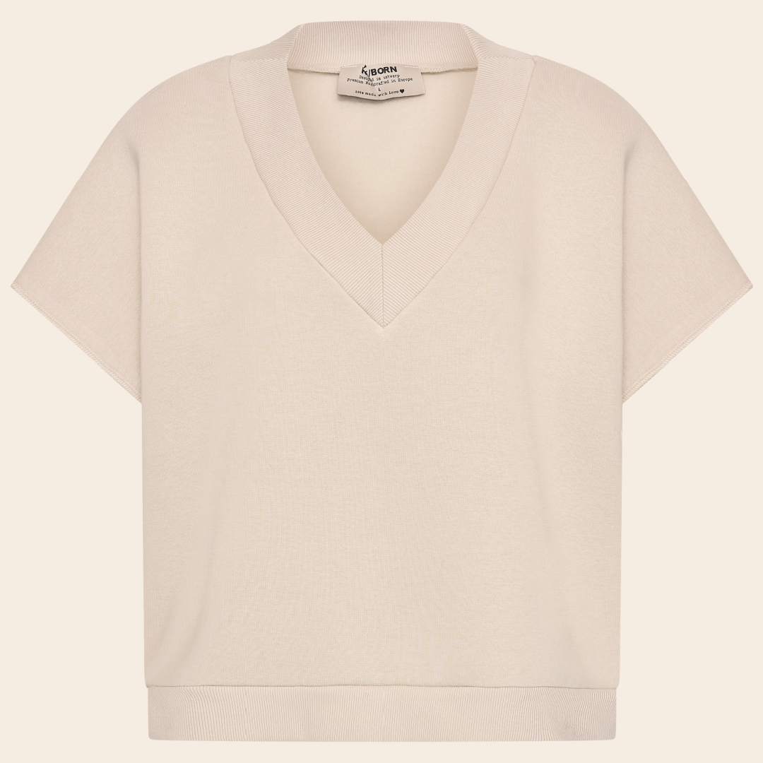 RE/BORN short -sleeve sweater 'Barcelona' katoen
