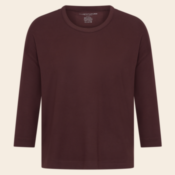 Majestic Filatures shirt viscose 3/4 mouw - aubergine