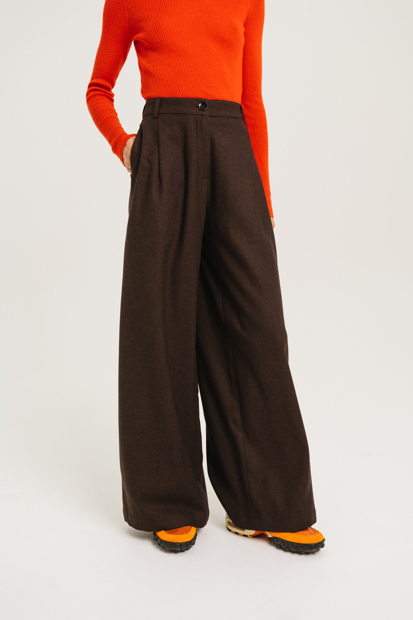 SacreCoeur pantalon 'Gaby' wolmix - cafe