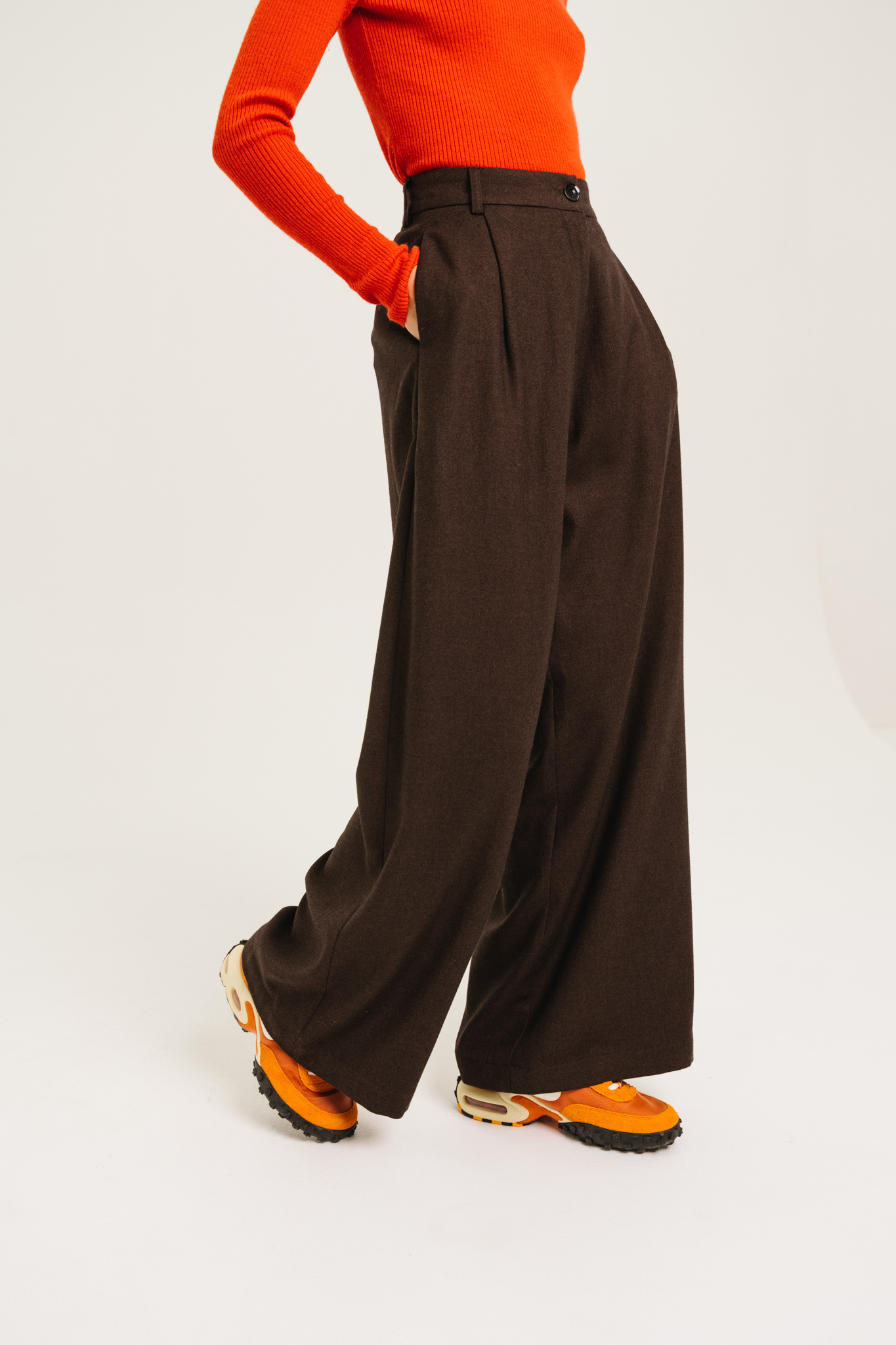 SacreCoeur pantalon 'Gaby' wolmix - cafe