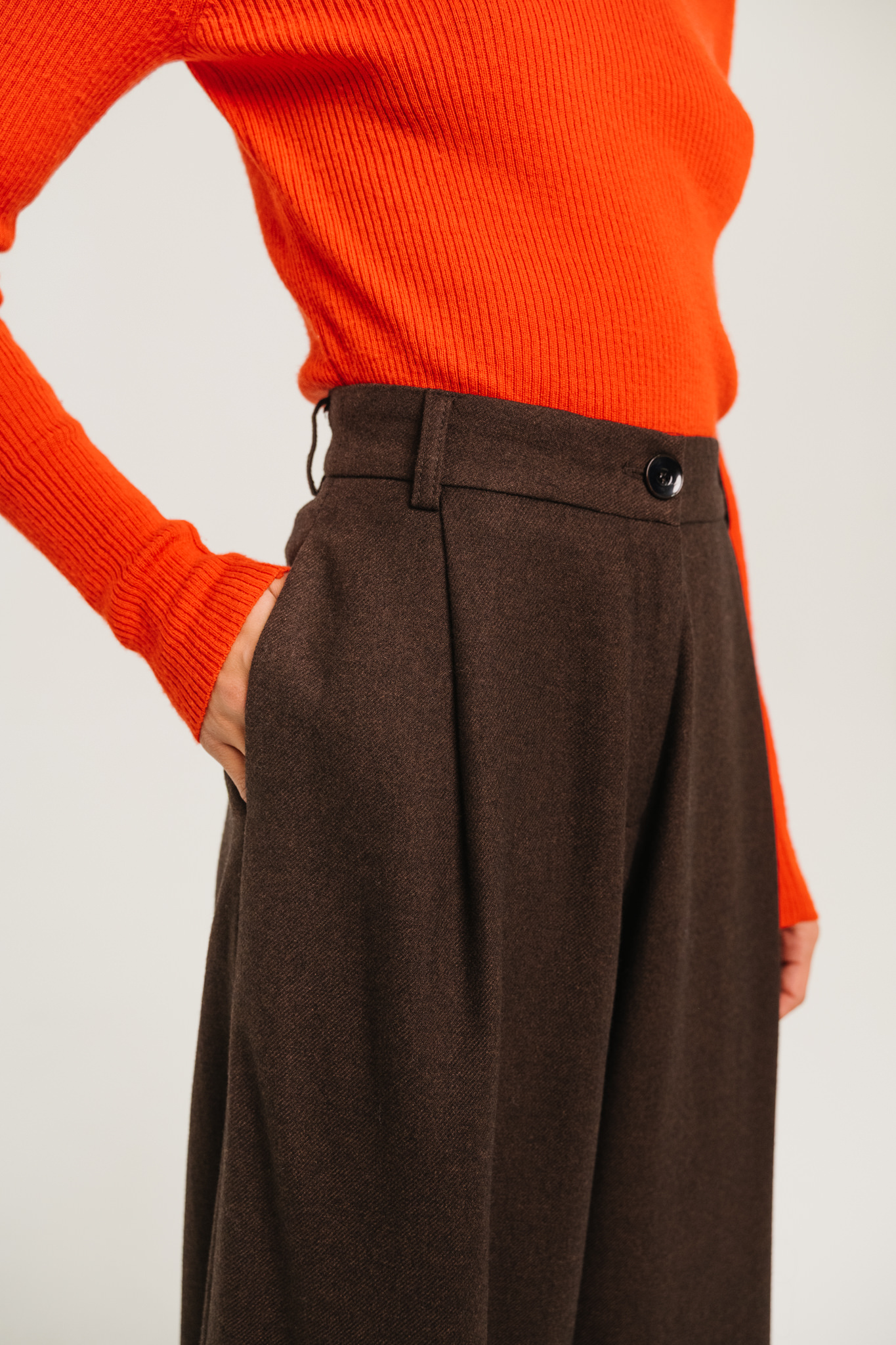SacreCoeur pantalon 'Gaby' wolmix - cafe