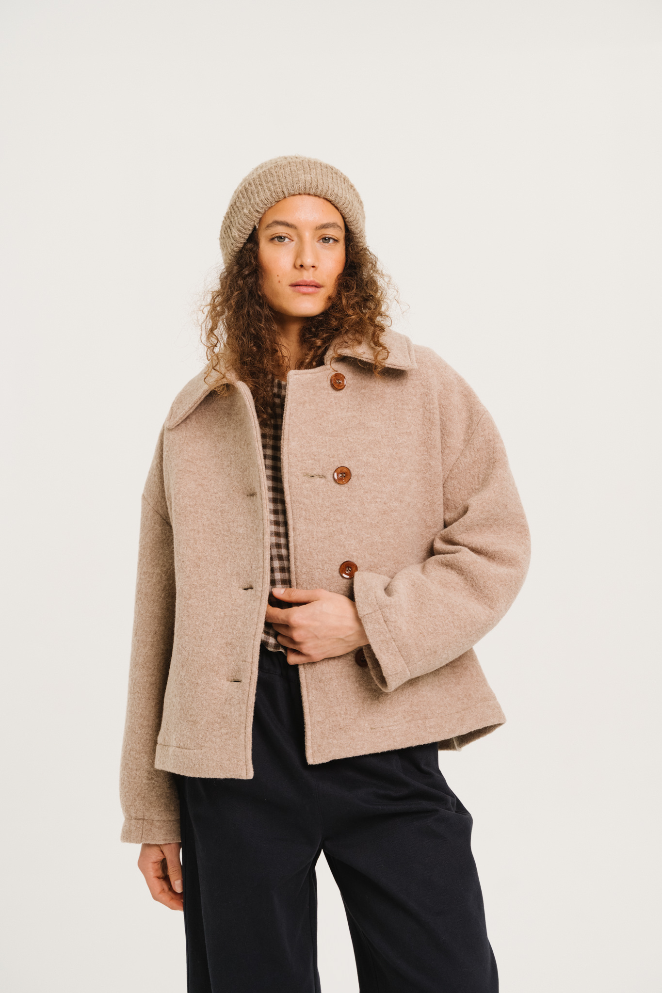 SacreCoeur jas 'Nell' wol - wood beige