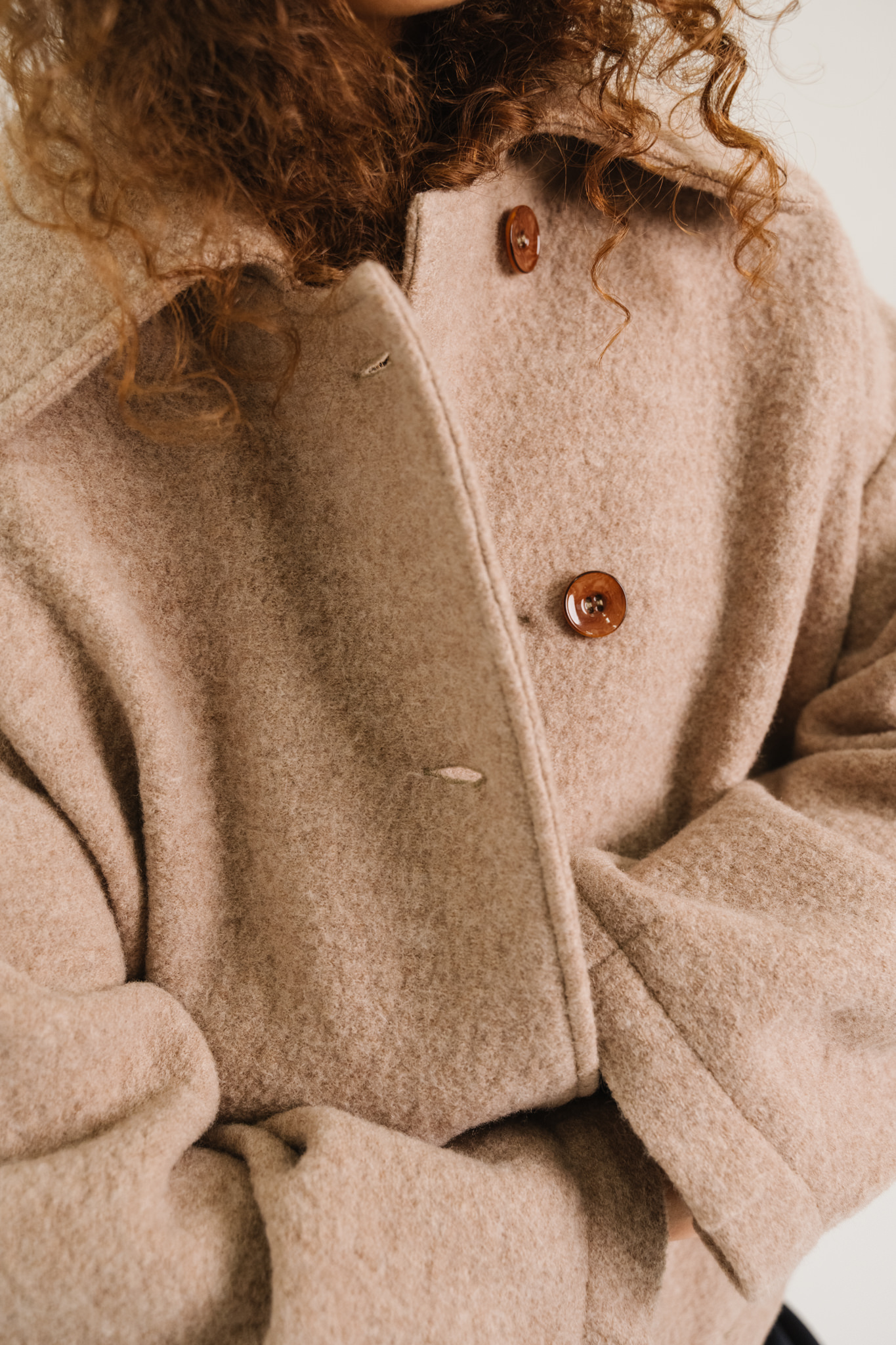 SacreCoeur jas 'Nell' wol - wood beige