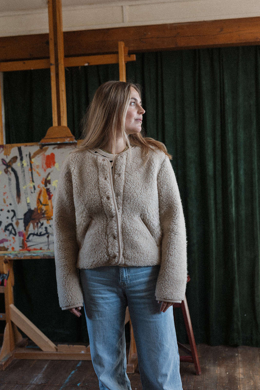 Alwero vest 'Tybs' wol - sand brown