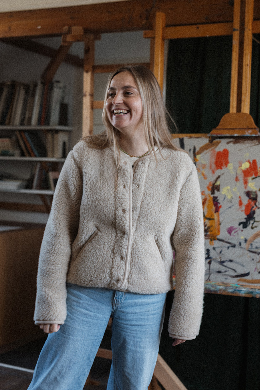 Alwero vest 'Tybs' wol - sand brown