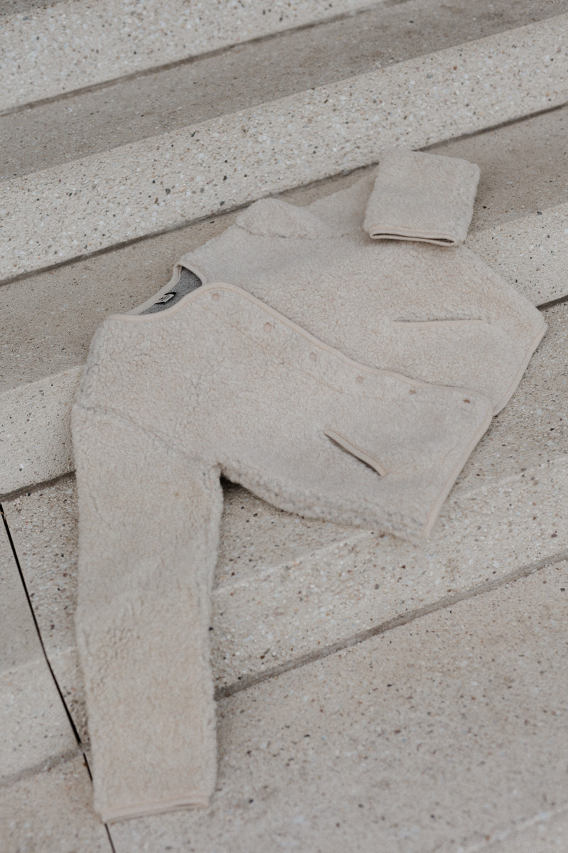 Alwero vest 'Tybs' wol - sand brown