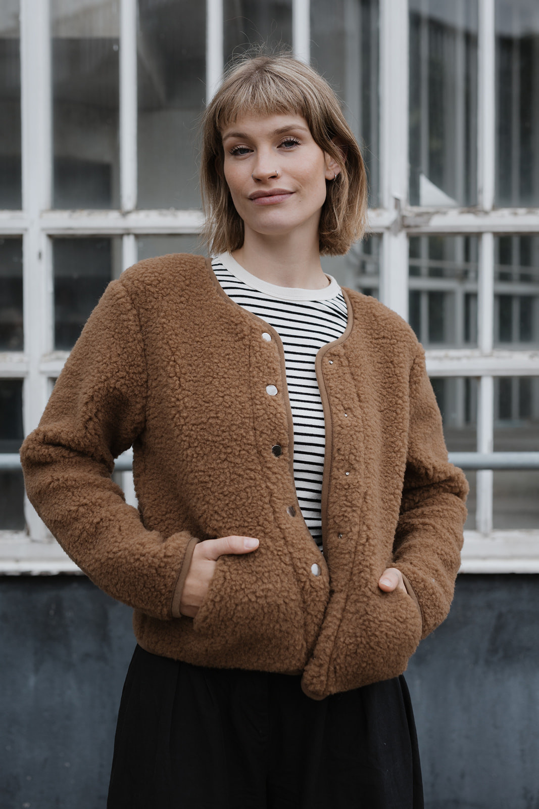 Alwero vest 'Tybs' wol - teddy brown