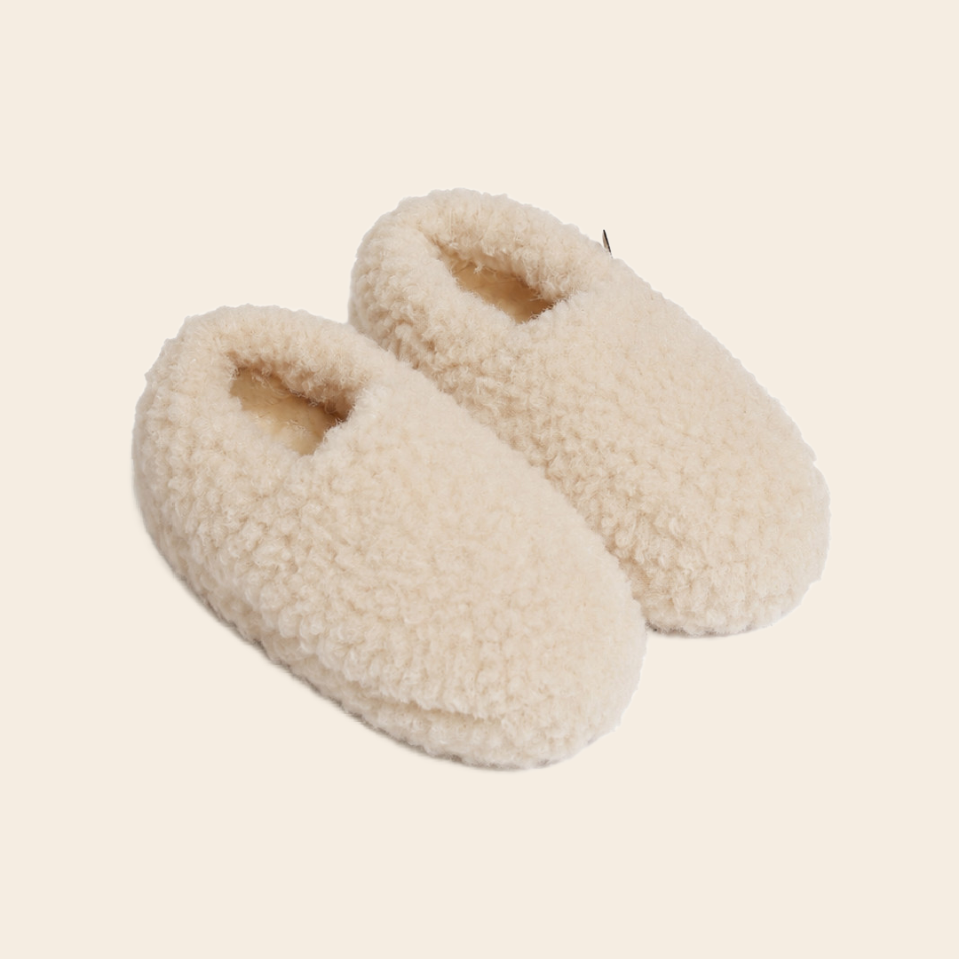 Alwero slippers 'Siberian' wool - beige