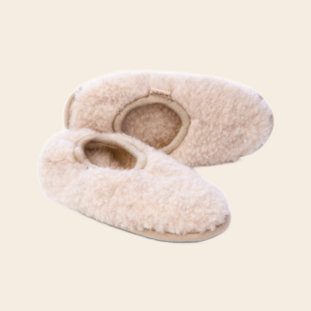 Alwero sloffen 'Ballerina' beige - wol