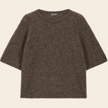 No Man's land korte mouwen trui kidmohair - dark mink