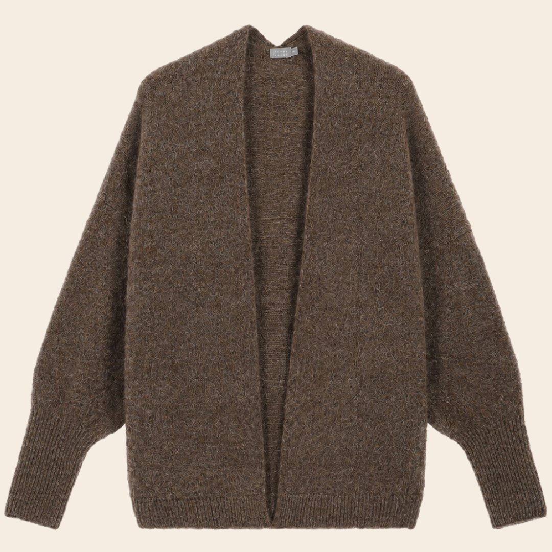 No Man's land vest superkid mohair - dark mink