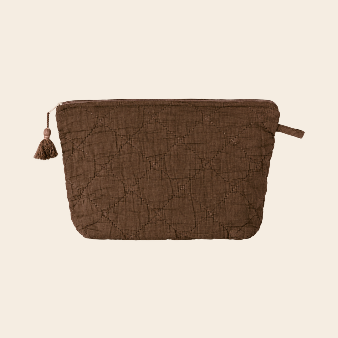 IBLaursen toiletry bag 'Quilted' - chocolat