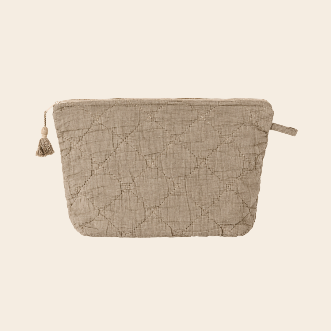 IBLaursen toiletry bag 'Quilted' - linen