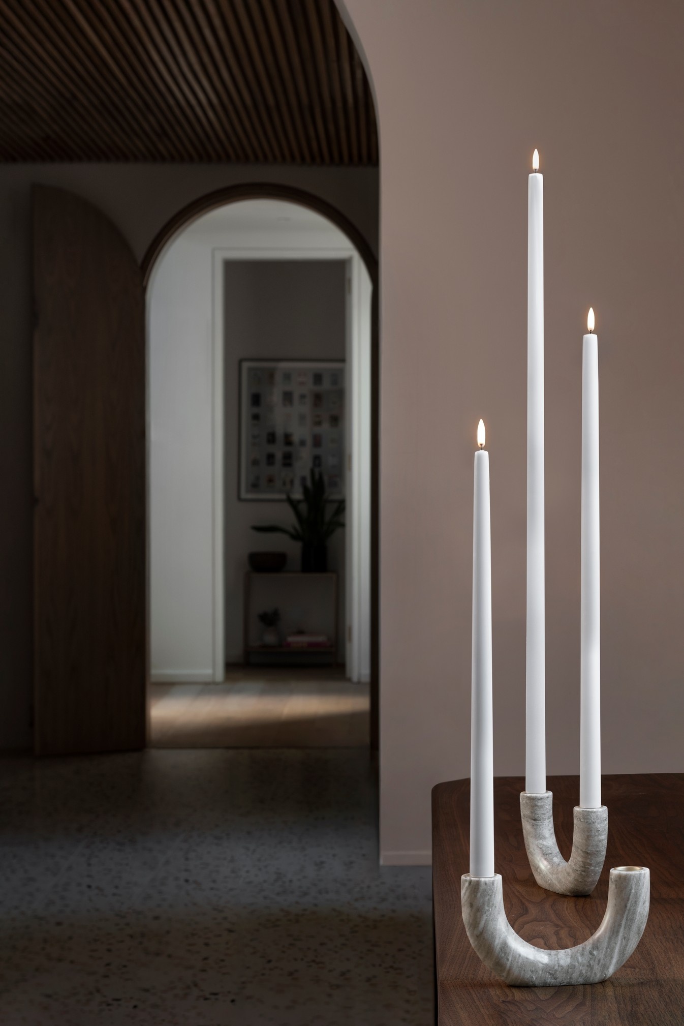 Uyuni candleholder 'Måltider' - marble