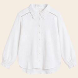 Indi & Cold chemise 'Crochet' katoen - blanco