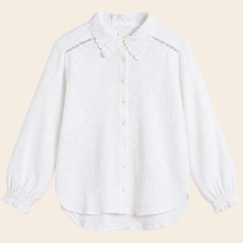 Indi & Cold chemise 'Crochet' katoen - blanco