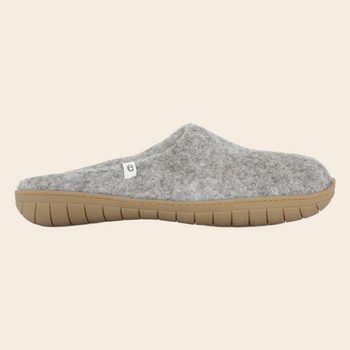 Egos slipper natural grey - rubber sole