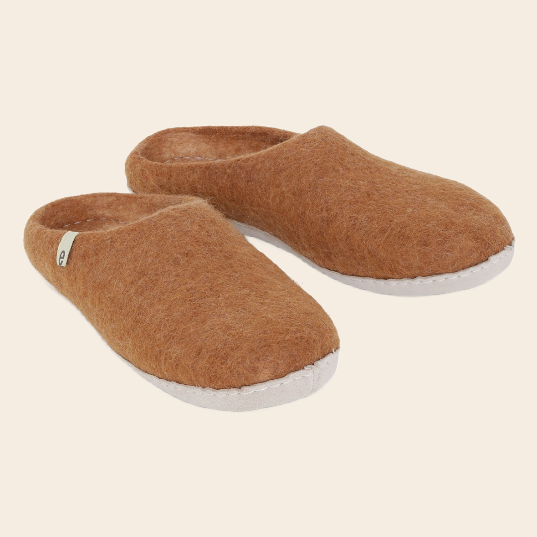 Egos slipper chestnut - suede zool