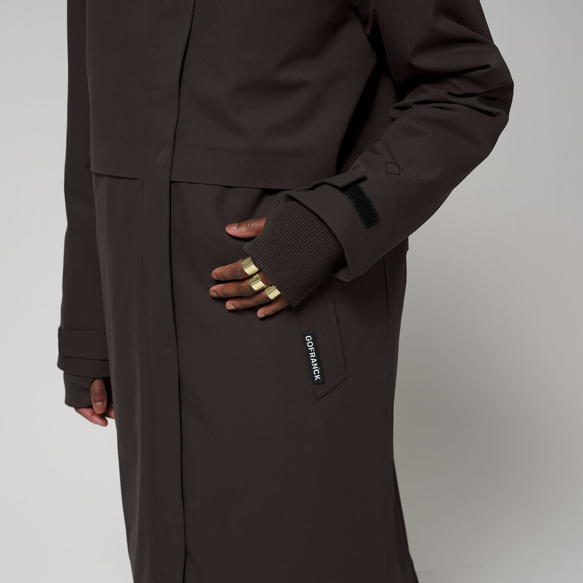 Gofranck waterproof parka 'Nebula' - black coffee
