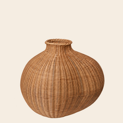 Ferm Living Bodenvase 'Bola' - rattan