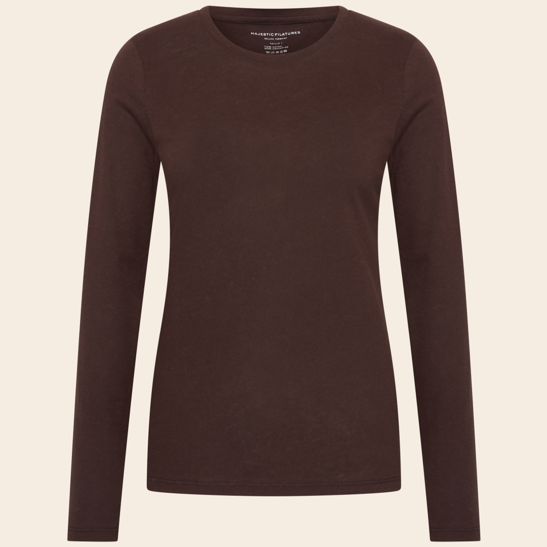 Majestic Filatures cotton/cashmere shirt – chocolate mousse