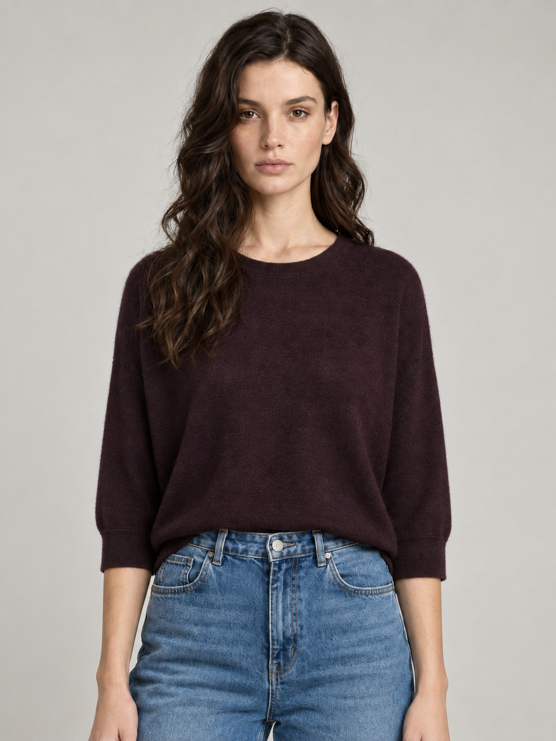 Majestic Filatures trui racoon - aubergine