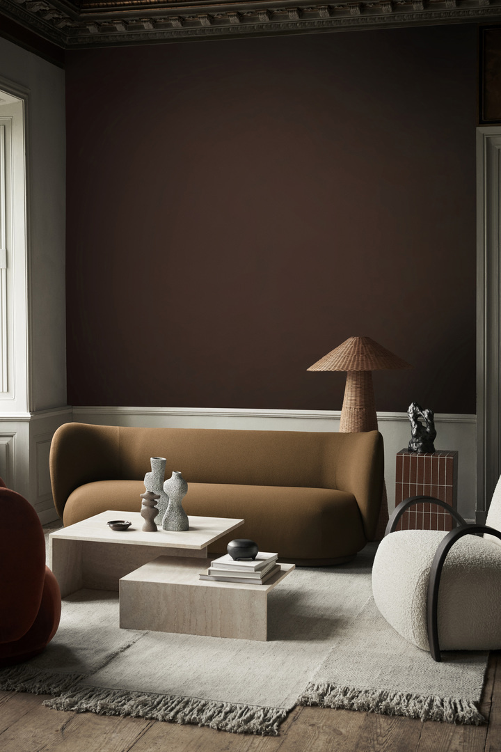 Ferm Living kandelaar 'Yara' L - dark sand