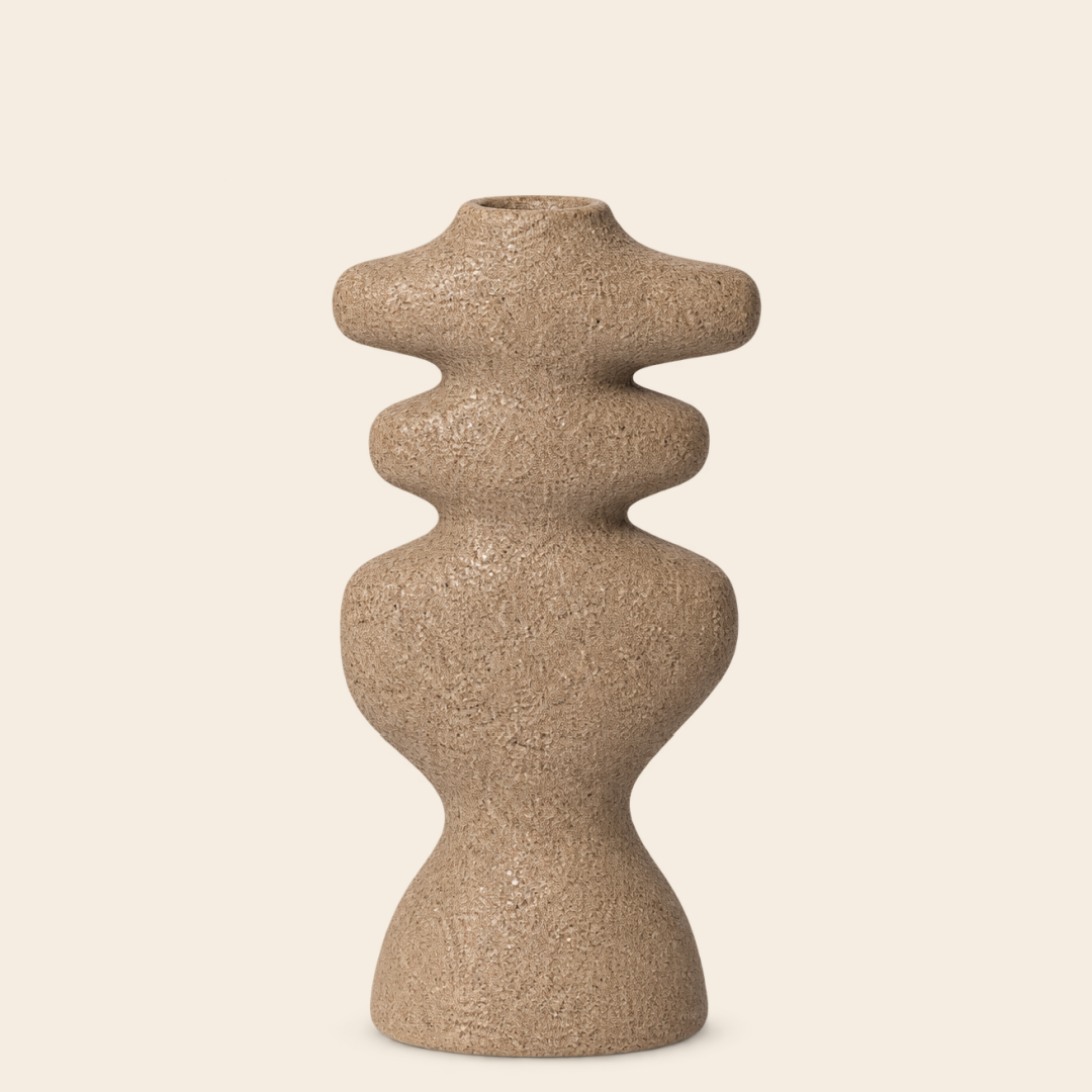 Ferm Living kandelaar 'Yara' L - dark sand