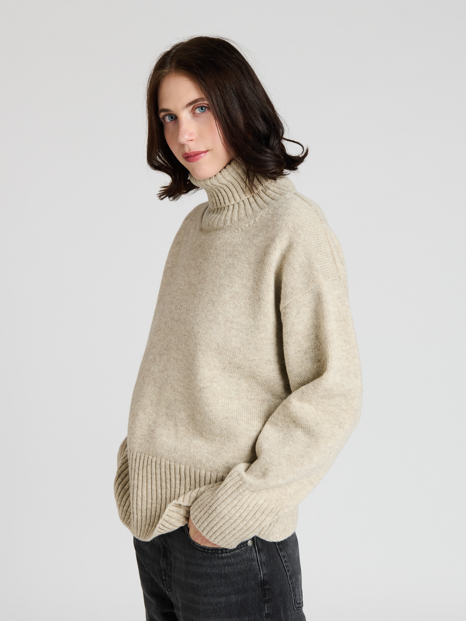 The Knitwit Stable trui 'Ember' wol - beige melange