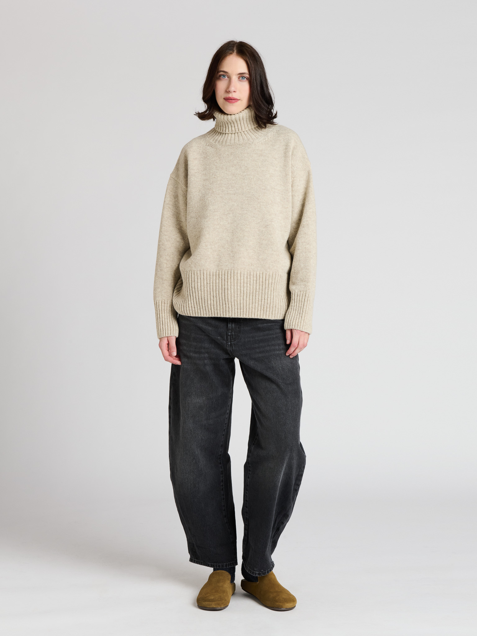 The Knitwit Stable trui 'Ember' wol - beige melange